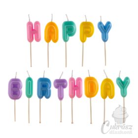 GY gyertya Happy Birthday pasztell