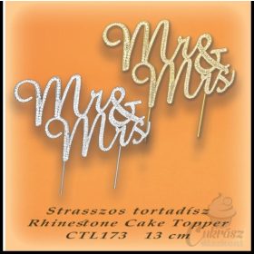 GY strassz beszúró Mr&Mrs 13cm