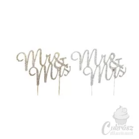 GY strassz beszúró Mr&Mrs 13cm