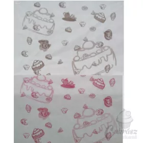 Csomagoló papír 60*80cm tortás 10kg barna, pink