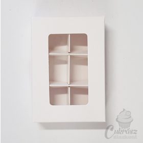 Bonbon doboz 6 üreges fehér