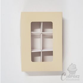 Bonbon doboz 6 üreges bézs