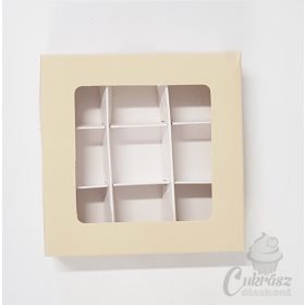 Bonbon doboz 9 üreges bézs