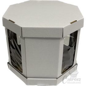 KM tortás doboz - nyolcszög + fedő 41*35cm