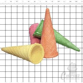 Pécsi színes fagylalttölcsér 10db-os