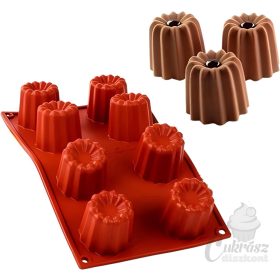 Szilikon canelé forma 8 üreg