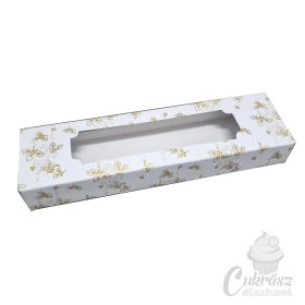 Bejglis doboz ablakos arany fagyöngyös 30*8*4cm