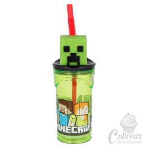 Szívószálas pohár 3D Minecraft