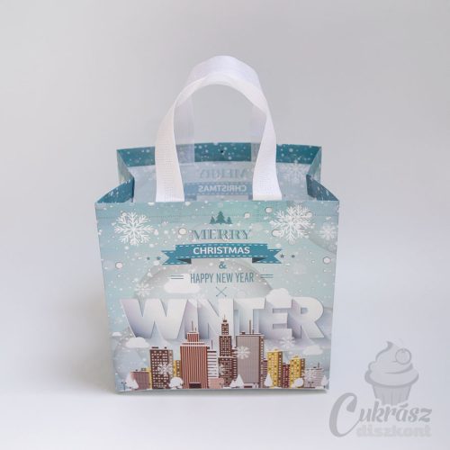 Ökotáska karácsonyi város 30*30*20cm