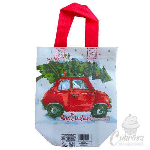 Ökotáska karácsonyi autós 22*22*10cm