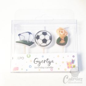 HD gyertya Boldog Születésnapot focis 3db-os