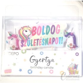 HD gyertya Boldog Születésnapot unikornis