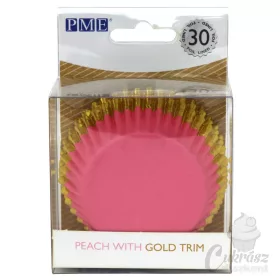 NL muffin kapszli pink arany csík 30db