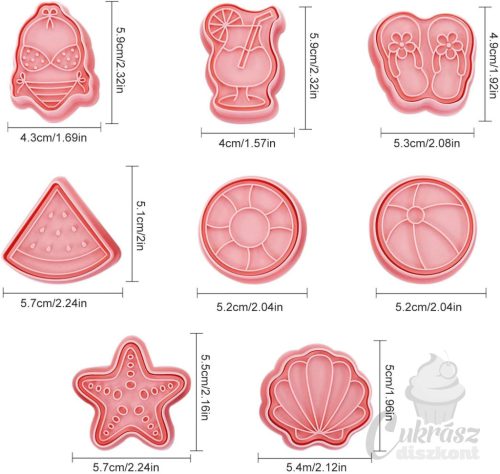 D kiszúró mintázó strand 8db-os