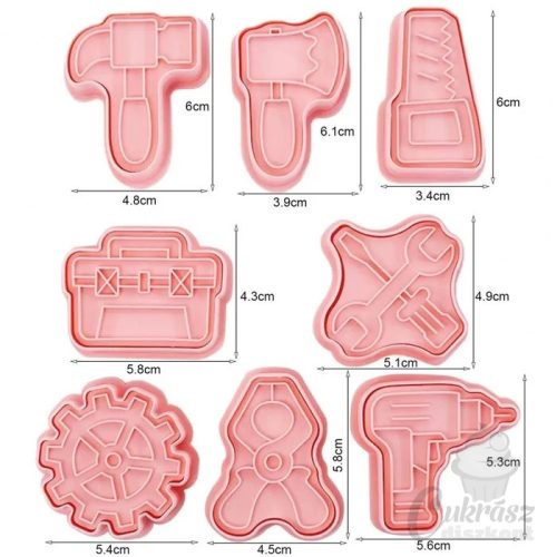D kiszúró mintázó szerszámok 8db-os