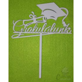 Díszítő beszúró fa Gratulálunk (sapkás)