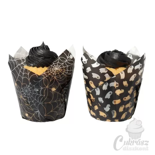PME muffin kapszli tulipán pókhálós-szellemes 24db