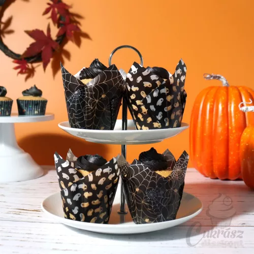 PME muffin kapszli tulipán pókhálós-szellemes 24db