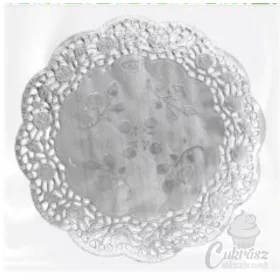 HD csipkepapír 21,5cm 12db ezüst