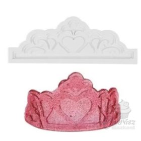 D szilikon forma tiara szivecskés