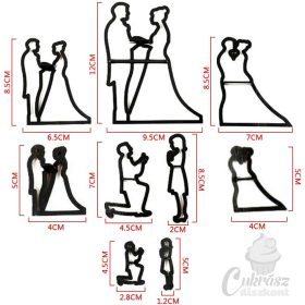 D sziluett kiszúró esküvői pár