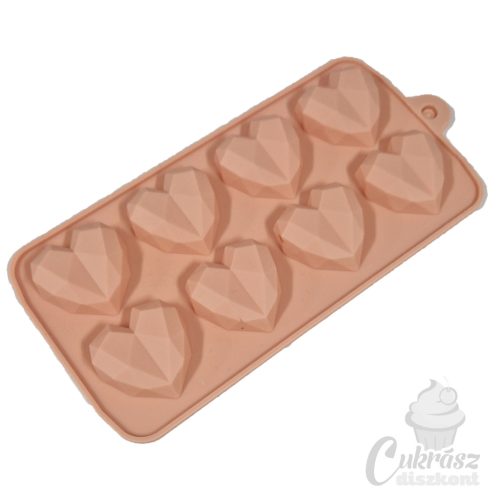 VZ szilikon csokiforma gyémánt szívek 8 üreg
