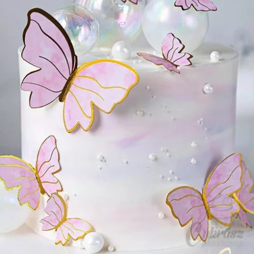 VZ tortadísz pillangók + Happy Birthday 5db-os