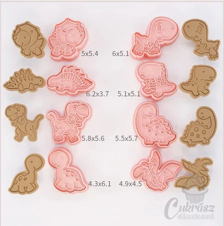 VZ kiszúró mintázó dínós 8db-os