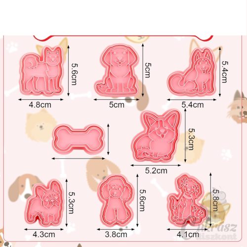 VZ kiszúró mintázó kutyás 8db-os