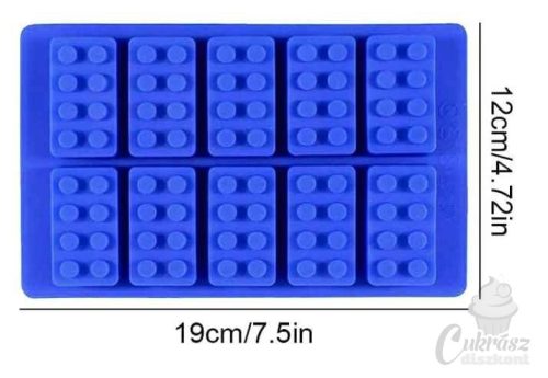 VZ szilikon forma lego 10 üreg 18,8*11,8cm