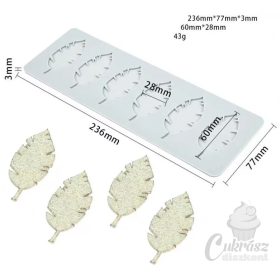 VZ szilikon forma levél 6 üreg 7,7*23,6cm