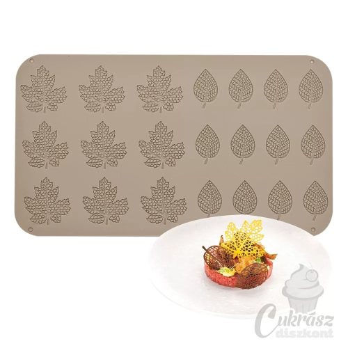 VZ szilikon tuille forma 2 féle levél 21 üreg 27*46,5cm