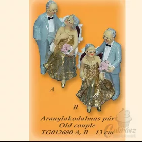 GY nászpár /TG012680/ idős pár ülő 13cm