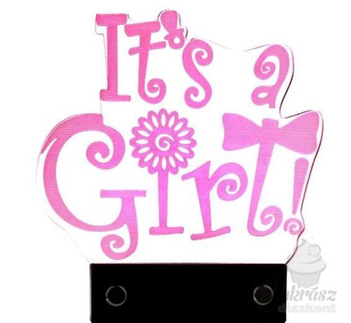 GY tortadísz LED-es "It's a girl"