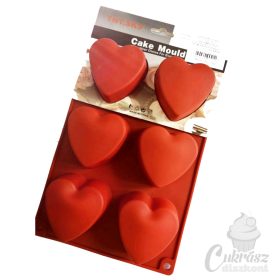 VZ szilikon forma szív 6 üreg 29*17cm