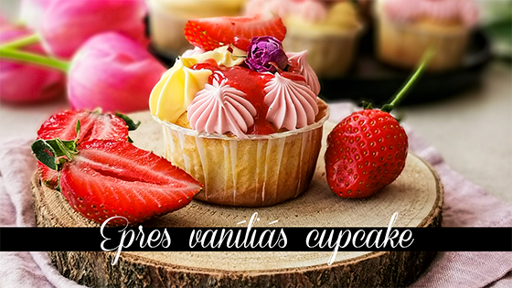 Epres vaníliás cupcake